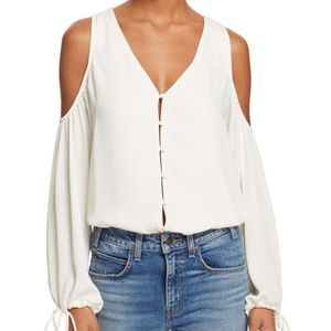 L'Academie Button Up Cold Shoulder Blouse